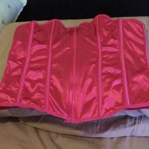 Hot Pink Zippered Corset, sz 3x/4x